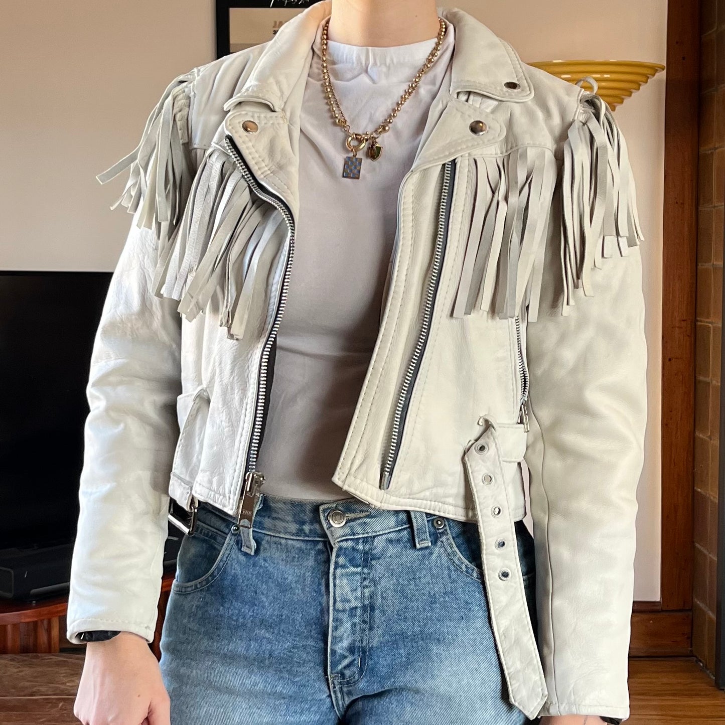Vintage Fringe Leather Jacket