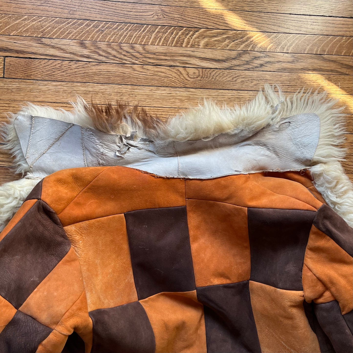 Vintage Checked Shearling Penny Lane Coat