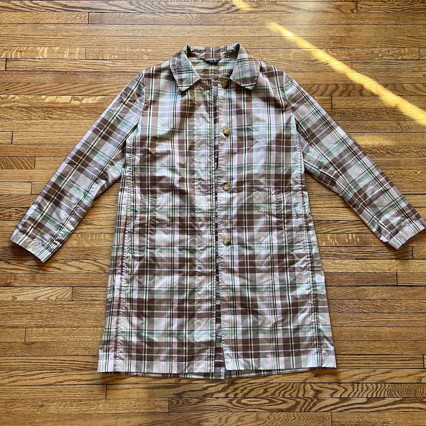 00s Plaid Rain Trench